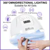 Essiccatori per unghie Asciugacapelli per unghie Lampada per unghie UV per manicure Lampada per smalto gel per asciugatura 573618 LED Sensore automatico Display LCD Lampada ad asciugatura rapida Strumento per nail art 230407