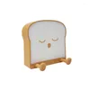 Veilleuses Creative mignon Toast pain petite lampe support de téléphone portable USB chambre chevet atmosphère lumière