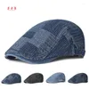 Bérets Denim Sboy chapeaux réglable Ivy casquette plate Gatsby Cabbie chapeau de conduite pour hommes femmes Vintage Kpop irlandais