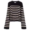 KH * AITE Wool Sheep Square Neck Loose Autumn/Winter Fleece Striped Knitted Lazy Warm Pullover Square Neck Base Base Layer Pullover Knit