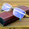 Sonnenbrille Executive Office Style Goldene 12-lagige Beschichtung Lesebrille für Männer mit PU-Gehäuse 0,75 1 1,25 1,5 1,75 2 2,5 bis 4
