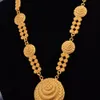 Oorbellen ketting 24k gouden kleur sieraden sets voor vrouwen meisje ketting oorbellen India bruiloft Ethiopische sieraden set 230408