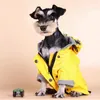 Hundkläder husdjur regnkläder mjuka strukturer husdjur regn poncho fast färg praktiska modehundar huva regnrock för regniga dagar