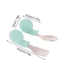 Set di stoviglie 1Pc Cute Cartoon Hippo Lumaca Cucchiaio e forchetta per bambini in silicone Utensili in acciaio inossidabile Stoviglie per l'alimentazione infantile