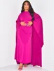 Повседневные платья, осеннее модное атласное вечернее платье, халат Абая, мусульманское женское элегантное однотонное платье с круглым вырезом и рукавами «летучая мышь», свободное макси