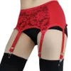 Винтажная красная кружевная подвязка с 6 ремнями с металлическим зажимом, сексуальный пояс для чулок для женщин, чулки, нижнее белье