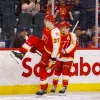 Calgary''flames''calgary Wranglers 11 Inauguracyjny sezon hokejowy Jersey Breit Sutter Clark Bishop Connor Zary Ilya Solovyov Emilio Pettersen IL
