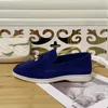 LP shoes Summer Charms Walk embellished suede loafers Apricot leather men casual slip on flats women Luxury Designer flat Dress shoe Jogging Walking 35-45