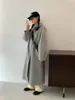 Kvinnors jackor koreansk version av Senior Sense Hooded Wool Coat Winter Temperament Lose Casual Long Over the Kne Woolen