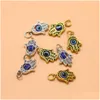 Charmes 100 pièces turc Hamsa main bleu mauvais œil pendentif à breloques pour la fabrication de bijoux résultats bricolage livraison directe bijoux bijoux Dhgarden Dhjz0