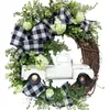 Decorative Flowers Pumpkin Truck Wreath Front Door Farmhouse Decor Fall Vintage Autumn Farm Thanksgiving Fresh Wreaths Christmas