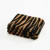 Blankets Soft Tiger Stripe Velvet Fabric Knitted Throw Blanket Sofa Chair Bed Cover Warm Comfortable Bedspread Home Decor Textile