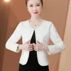 Women's Fur Faux 5354 Black White Pink Short Jacket Women Cardigan Kimono Coat Pearls Slim Vintage Woman Outerwear Spring Autumn2023 231108