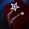 Spille di lusso coreano strass stella spilla nappa catena spilla e vestito distintivo corpetto per uomo gioielli accessori regalo