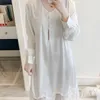 Mulheres sleepwear 2023 coreano sexy mulheres nightwear manga longa renda princesa outono seda chemise mancha camisola rosa plus size nighties