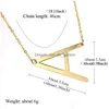 Pendant Necklaces Rose Gold Plated Stainless Steel Necklace Az English Alphabet Initial Capital Letter Fashion Dhgmj