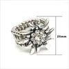 Anéis de cluster vender alemanha edelweiss anel para mulheres brilhante strass dedo vintage corda elástica oktoberfest festa jóias presente