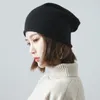 Beanie/Skull Caps Women 30% Cashmere Beanies Simple Solid Caps Rolled Hem Hat Blandar mjuk tunn stickad hatt ull Vintfjäder varm sömnhår 231108