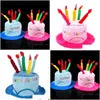 Party Hats Christmas Decoration Mascot Birthday Decorations Adt Cake Cap Hat Performance Dress Up Props Drop Delivery Home Garden Fe Dhfgw