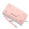 Wallets Women's Long Clutchs With Mini Flower Embroidery Lightweight Multifunctional Purse Gift For Birth Day Christmas Clutch Bag