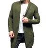 Suéter masculino de malha casaco longo cardigan suéter moda casual jaqueta grande trincheira primavera 2023