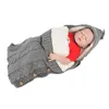 Filtar varma vinter babyrockar sovsäck stickad swaddle swaddling barnvagn wrap född filt