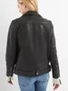Женская кожаная куртка в стиле бойфренда 2023, оверсайз из натуральной дубленки, мотоциклетная куртка для женщин, черная, большого размера, XL