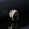 Designer Jewelry Amuse round shape brazilian designs jewelry 18k gold plated zirconia micro pave chunky rings for men male