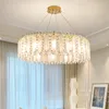 Light Luxury Crystal Living Room Pendant Lamps 2023 New Kind Warm Romantic Bedroom Luminaire Simple Glass Feather Light Fixture