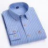 Men's Casual Shirts 100% Cotton S~6XL Oxford Men's Shirt Long Sleeve Plain Pattern Business Casual Soft Social Dress Shirt Regular Fit Men's Shirt 230408