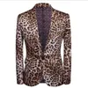 Męskie garnitury Blazery Leopard Print Men garnitur Set z Pants Safari for Performance Dj Kurtka luksusowa piosenkarka Star Coat 231109