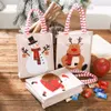 New Christmas decorations linen three-dimensional embroidered tote bag Children's gift bag candy bag storage bag