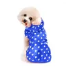 Vêtements pour chiens Creative Mode Imperméable Imperméable À Capuche Chiens Vêtements Bleu Dot Manteau De Pluie Cape Pour Petit Grand Chiot Animal Pluvieux Avec Capuche