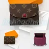 Mini portefeuille M41939 porte-monnaie Porte-cartes Rosalie Sac de luxe de luxe Pochette pour hommes Porte-cartes pour femmes Rabat en cuir véritable Portefeuilles de fleurs marron Slot Porte-clés