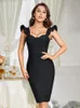 Vestidos casuais beaukey sexy qualidade mulheres preto plissado bandage vestido menina split ouro zíper apertado bodycon xl acolchoado bustier vestidos