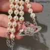 Дизайнерские браслеты-подвески с надписью Vivian Chokers Роскошные женские модные украшения Металлический жемчужный браслет Cjeweler Westwood и коробка