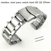 Uhrenarmbänder Silber Sicherheitsschnalle Edelstahl Stück Uhrenarmband 20 mm 22 mm 24 mm Uhrenarmband Handgelenk Armband 3 Perlen Gürtel mit Stiften 231108