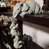 Decorações de jardim 3 em 1 Estátua de Elefante Bêbado Resina Figura de Ação Ornamento Decoração Nórdica Estatueta Animal Escultura Estatueta Decoração de Casa