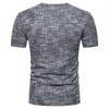 Camisetas masculinas lnncdis Men Summer Casual Soid Hole V Blusa T-shirt Pullover de pescoço para masculino Tela de rua
