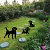 Decorações de jardim esculturas acrílicas cão ornamentos ao ar livre placa de decoração para pátio ao ar livre casa de flores