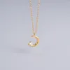 Collane con ciondolo Chic minimalista elegante zircone lucido luna carina collana impermeabile eleganti gioielli di moda regali per donne ragazze bambini