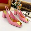 Designer vrouwen Hoge Hak Sandalen Leer party mode banket schoenen Zomer sexy dikke hak Willow nagel gesp runway runway schoenen 6.5 CM hak