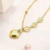 Womens necklaces designer pendant diamond necklace plated silver gold chains for men heart letter luxury necklaces trendy classical multi styles zb096