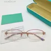 Lunettes optiques pour femmes, nouveau design de mode, petite forme ovale, demi-monture en métal, style simple et élégant, lentilles claires, 2131