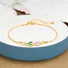 Charm Bracelets Korean Light Luxury Tulip Flower Bracelet Vintage Aesthetics Enamel Colorful For Women Party Jewelry Gift