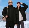 Kadın Trençkotları Kış Kalın Yaka Gevşek Çift Ekmek Takımında Erkekler ve Kadınlar İçin Yastıklı Ceket Aşağı
