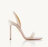 2023 Lady's Sling Back Sandal Brand High High Cheels Aquazzuras So Nude Sandal 105mm Slingback Leather Pumps Summer Summer Pumps with Box Size 35-43 Factory