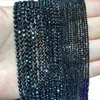 Lösa ädelstenar Fina natursten svart spinel fasetterad ädelsten runda distanspärlor för smycken som gör DIY -armband halsband 2/3/4mm