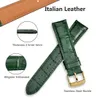 시계 밴드 Wocci Leather Watch Band 18mm 19mm 20mm 21mm 22mm 악어 엠보싱 시계 스트랩 남성 여성 금 버클 231108