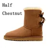 Designer Tasman pantoffels Tazz Dames Winterlaarzen over de knie Booties Klassiek Platform Suede Keep Warm Dames Heren Kastanje Zand Zwart Grijs Strik Half Enkel Sneeuwlaars